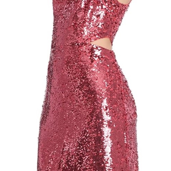 Donna Morgan Women’s Pink Sequin Maggie Halter Midi Dress Sleeveless New size 8 - Picture 2 of 16